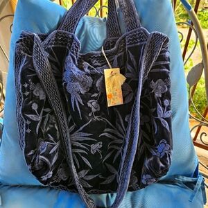 NWT JOHNNY WAS VELVET BAG TOTE